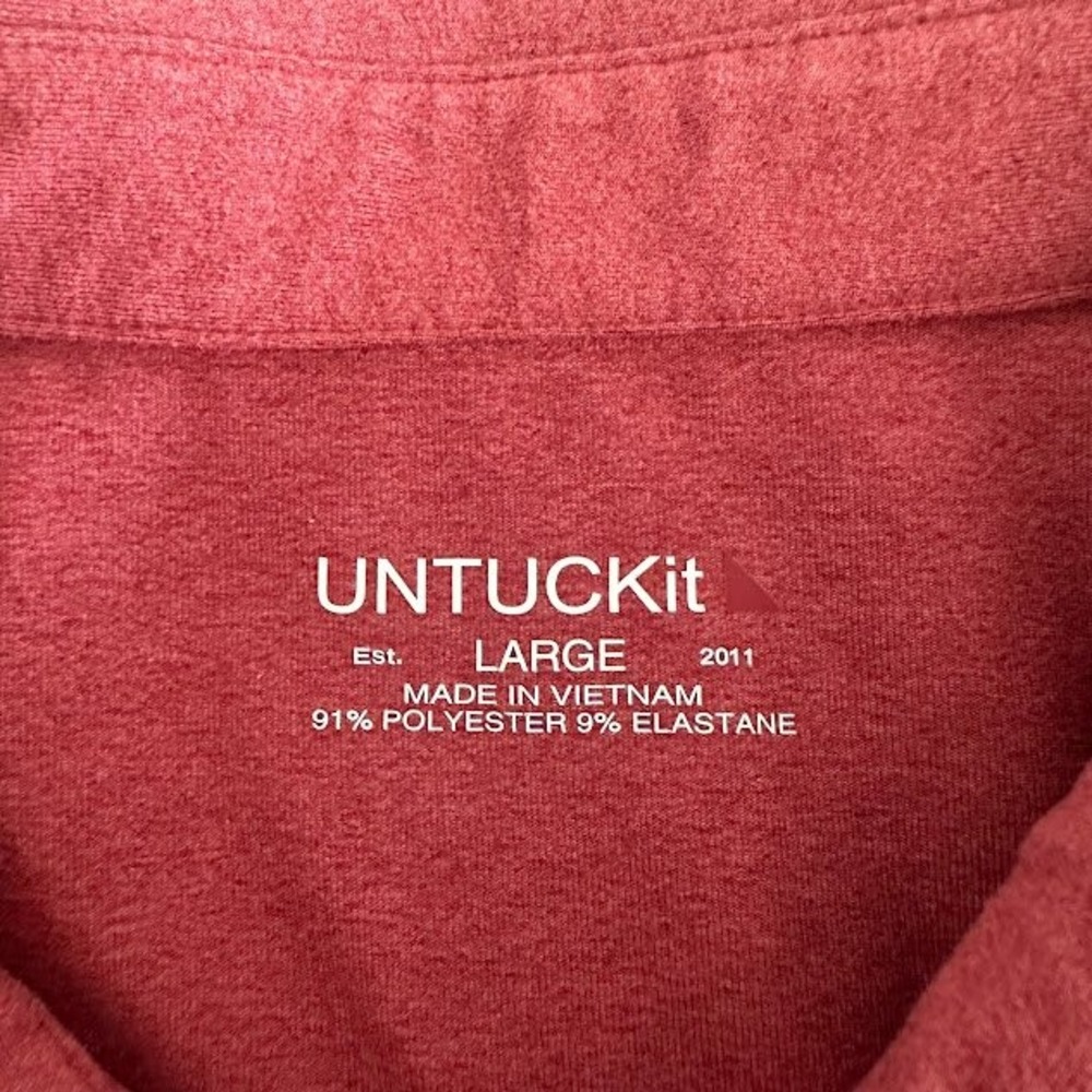 Untuckit Heather Red Polyester Performance Polo S… - image 3